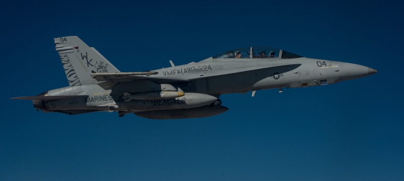 marines, airplane, military, clear sky, mode of transportation, aerial, single object, no people, plane, army, motion, 4K, sky, usmc, blue, nature, refueling