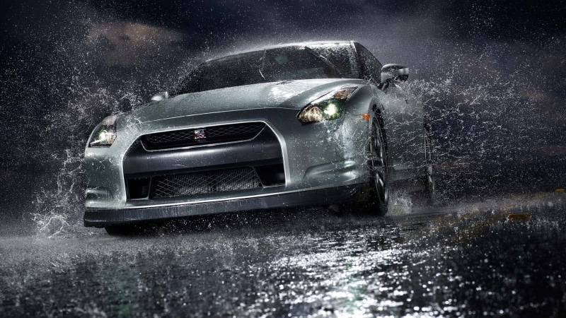 hd, r, x, nissan, cars, girls, hot, art, people, gtr, rain, silver, 1080P