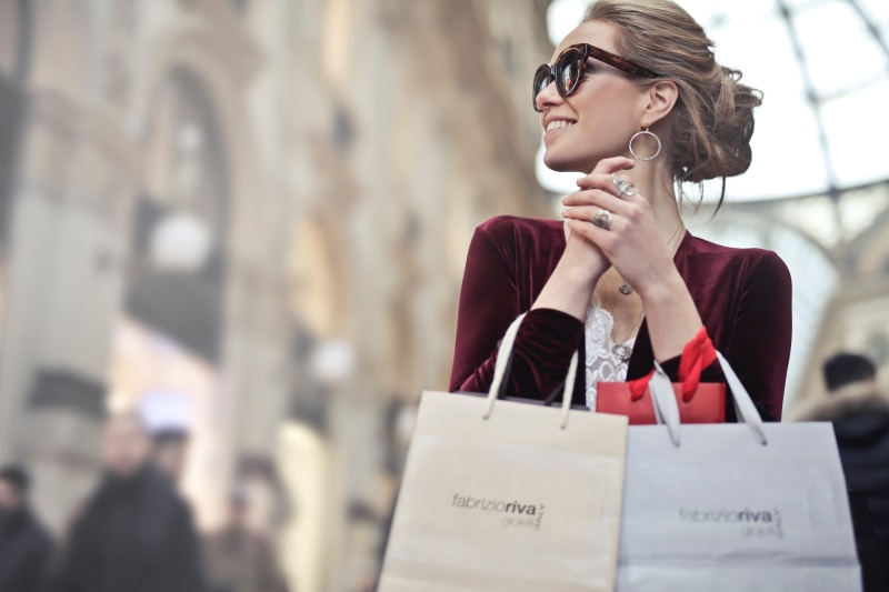 dress, women, communication, wearing, shopping, velvet, focus on foreground, talking, telephone, holding, blonde, beautiful woman, outdoors, using phone