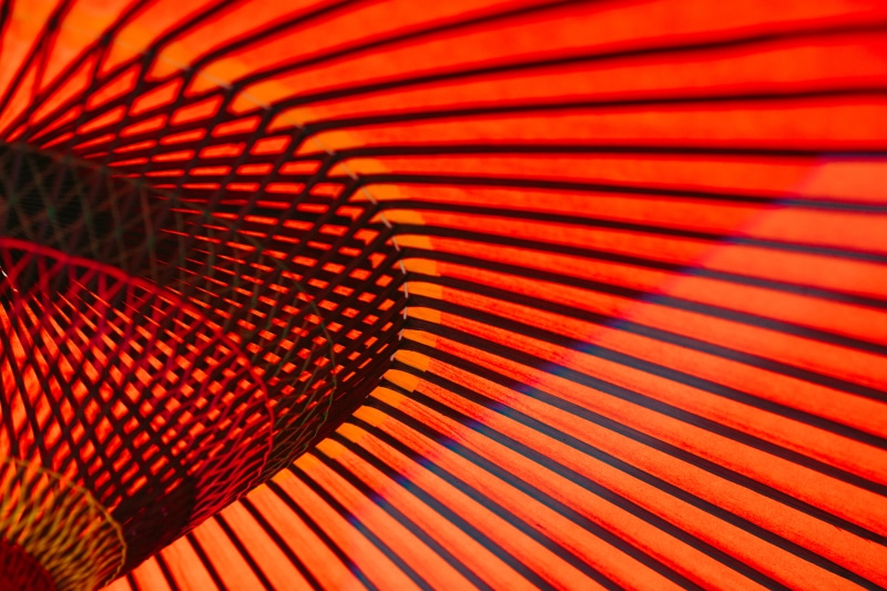 umbrella, asium, orange, macro, textured, 5K, metal, walls, no people, asakusa, neon, backgrounds, diminishing perspective, japan, building, photo, texture