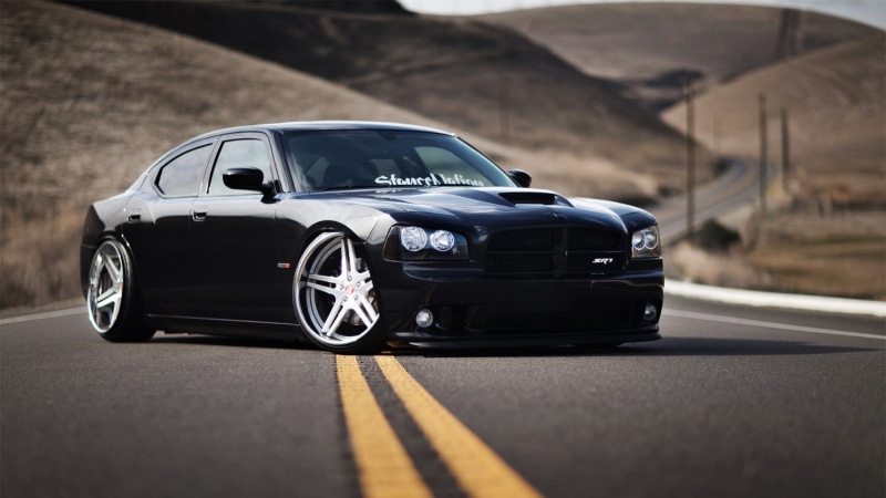 Car, Dodge, srt, Charger, Black, SRT8, Road, 1080P