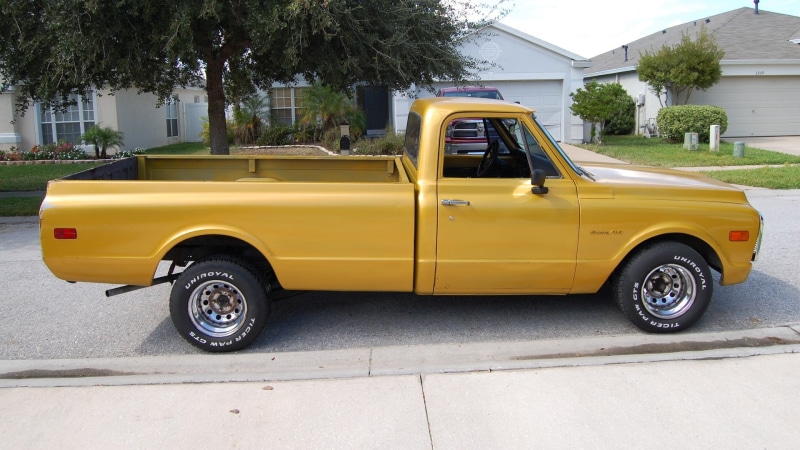 1970, custom, building exterior, built structure, yellow, outdoors, plant, motor vehicle, no people, building, street, muscle cars, city, 1972, Cheyenne