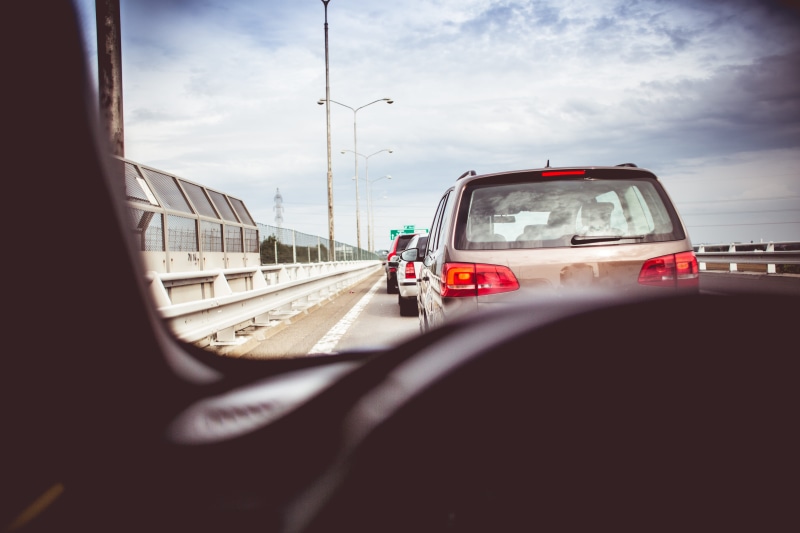 cars, outdoors, rear-View Mirror, 5K, incidental people, traffic, sky, jam, travel, Traffic Jam, roads, road, no people, on the move, architecture, day