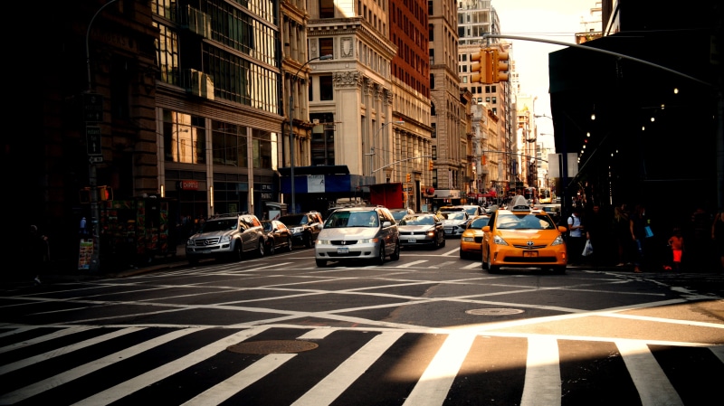 jam, busy, newyork, city street, 4K, zebra crossing, road, symbol, sign, autos, building exterior, car, mode of transportation, built structure, street