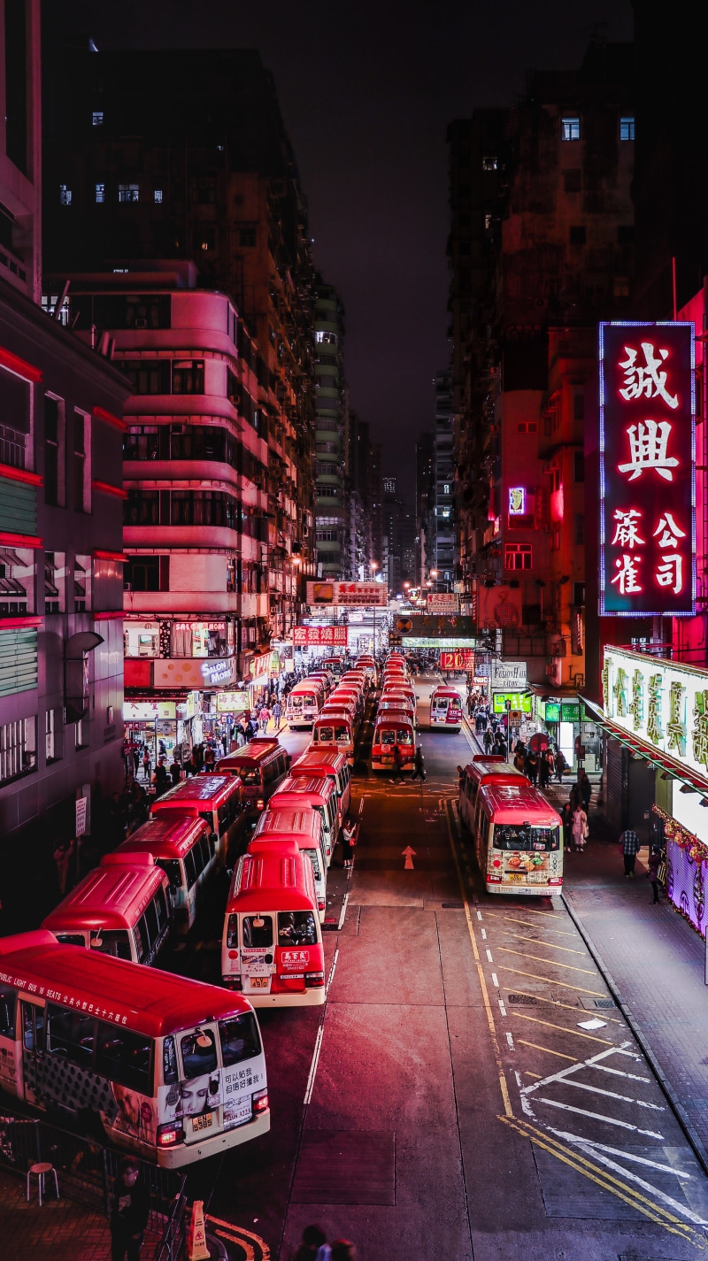 car, urban, uSA, city, asia, red, downtown District, lighting Equipment, blurred Motion, china, transportation, minimbus, bus, business, famous Place, dusk