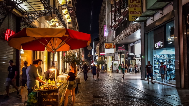 building exterior, cultures, athens, restaurant, town, souvenir, lights, illuminated, wearing, market, asia, culture, women, travel Destinations, tourist