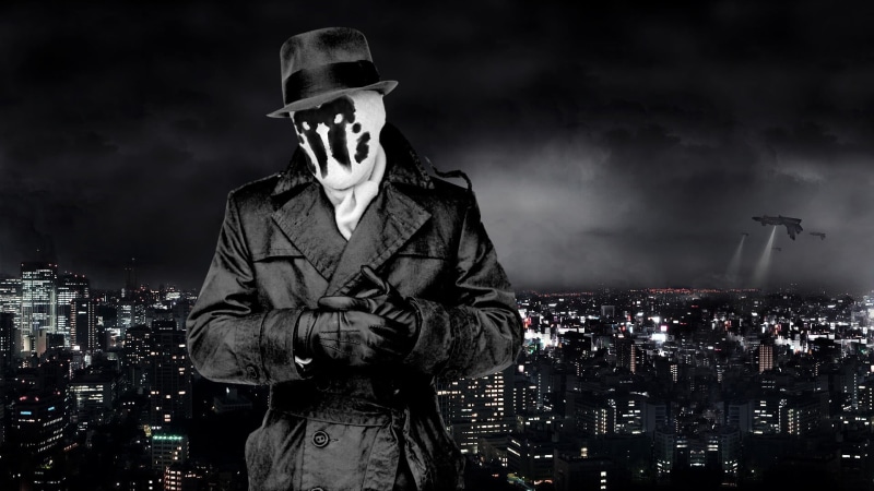standing, movies, dark, photo, man, disguise, digital composite, building, men, coat, smoke - physical structure, clothing, cityscape, adult, mask, one person