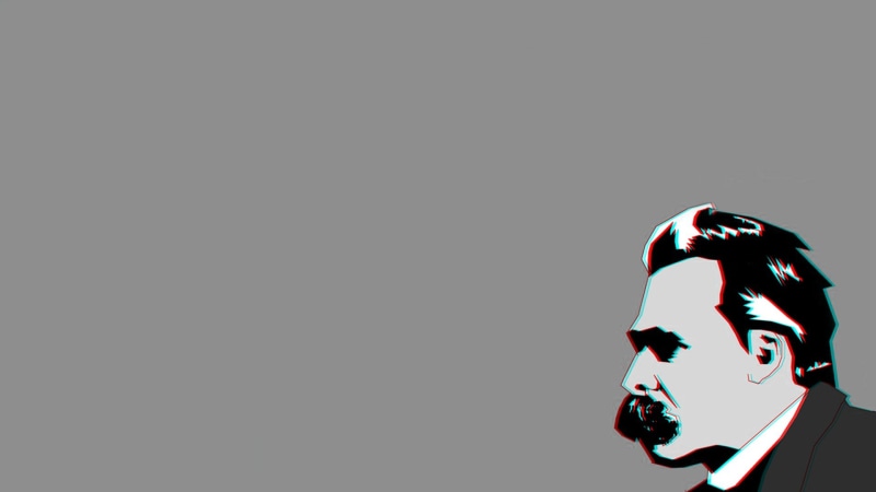 copy space, hand, friedrich nietzsche philosophers chromatic aberration simple background, human body part, 1080P, body part, standing, gray background