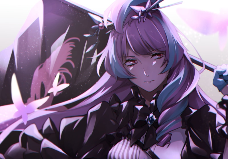 chromatic aberration, Walküre, 4K, Mikumo Guynemer, purple hair, anime, Macross Delta, anime girls