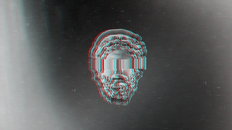 chromatic aberration, statue, 1080P, vaporwave