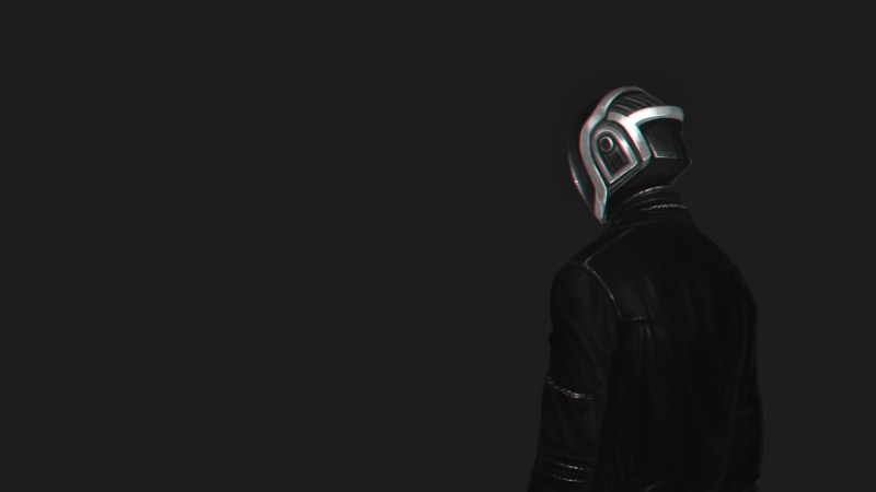 Daft Punk, Jacket, Manuel de Homem, 1080P, Simple Background, Christo, guy, Chromatic Aberration
