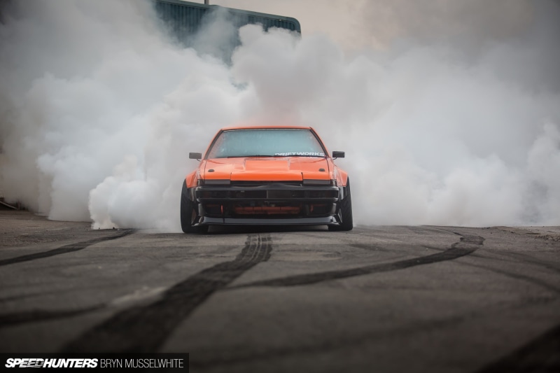 ae86, 1080P, hd, cars, smoke, orange, trueno, burnout, ae, toyota