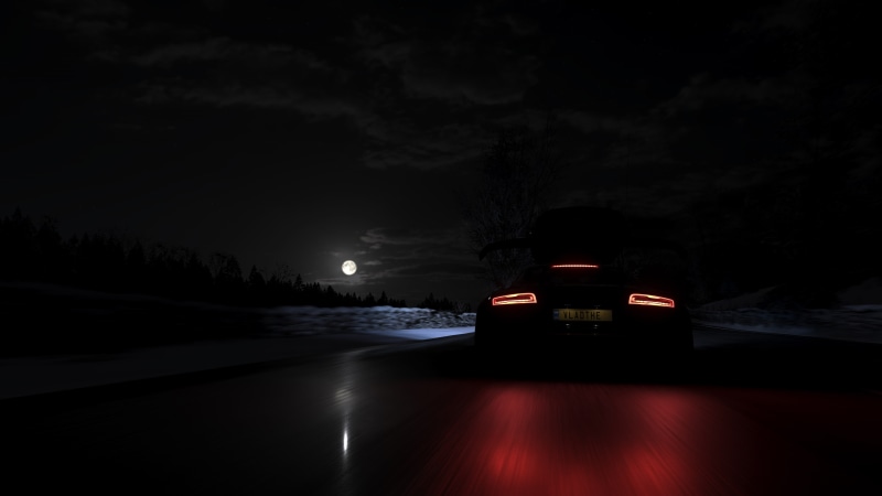 car, Forza Horizon 4, dark, lights, vehicle, video games, Forza, screen shot, 4K, night