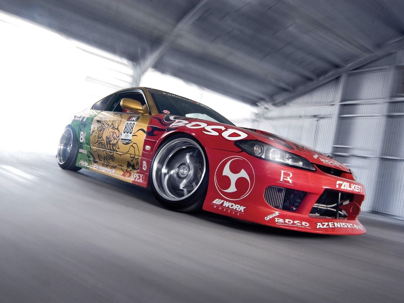 luxury, motion, speed, car, indoors, racecar, sports car, no people, mode of transportation, S15, 720P, architecture, number, Silvia, wheel, sports race