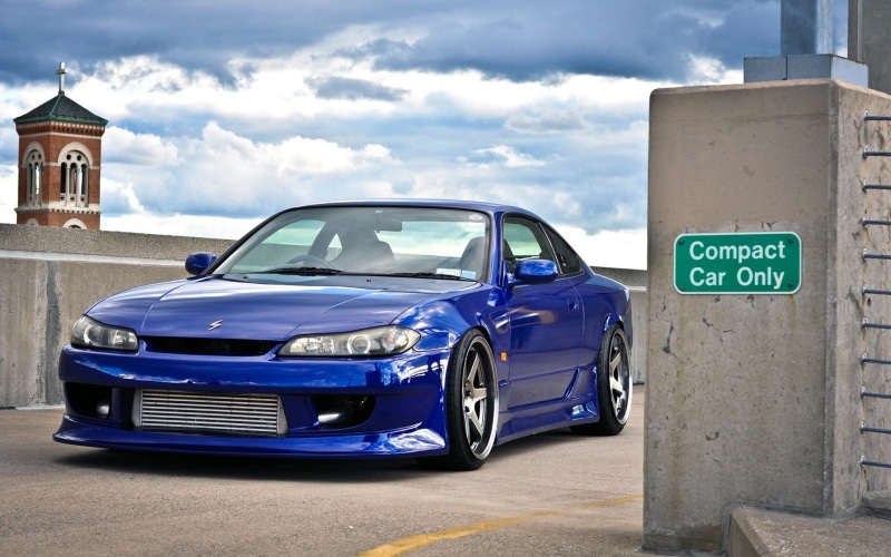 S15, Tuning, Silvia, Machine, s, 1080P, C15, Car, The front, JDM, Nissan, Sylvia, Blue, Beautiful