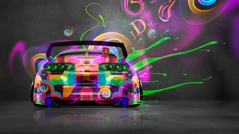 futuristic, Toyota Supra, illuminated, car, indoors, Super Car, enjoyment, multi colored, art and craft, toy, childhood, lighting equipment, arts culture and entertainment