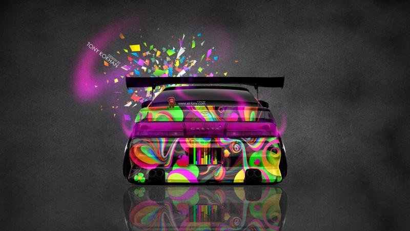 craft, close-up, indoors, toy, creativity, Toyota Cresta, pink, Super Car , still life, multi colored, plastic, colorful, reflection, 1080P, vibrant color