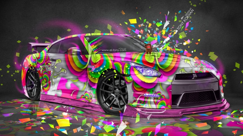Tony Kokhan, Nissan GTR, Nissan, Colorful, Super Car, 1080P