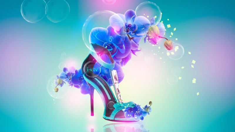 blue, technology, arts culture and entertainment, people, women, tony kokhan, mid-air, bubble, 4K, purple, pink color, indoors, adult, illuminated, shoe