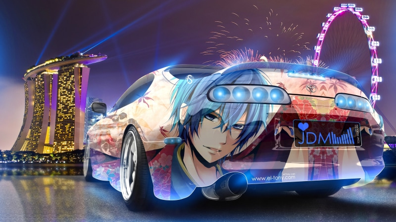 super car tony kokhan colorful toyota supra jdm anime, 4K