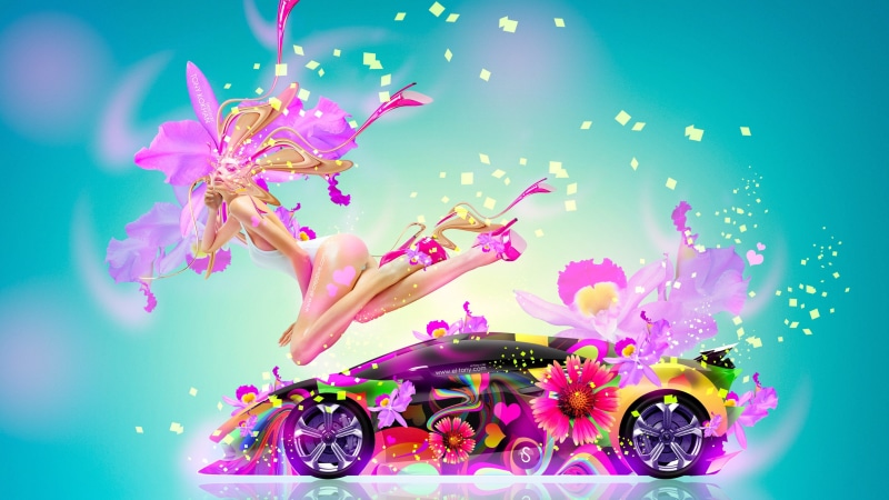 multi colored, flower, women, arms raised, colored background, studio shot, one person, flowering plant, splashing, adult, human arm, nature, motion, super car tony kokhan colorful lamborghini