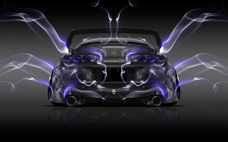 JDM, glowing, Tony Kokhan, close-up, pattern, studio shot, illuminated, art and craft, multi colored, design, Colorful, Super Car, creativity, Toyota Supra