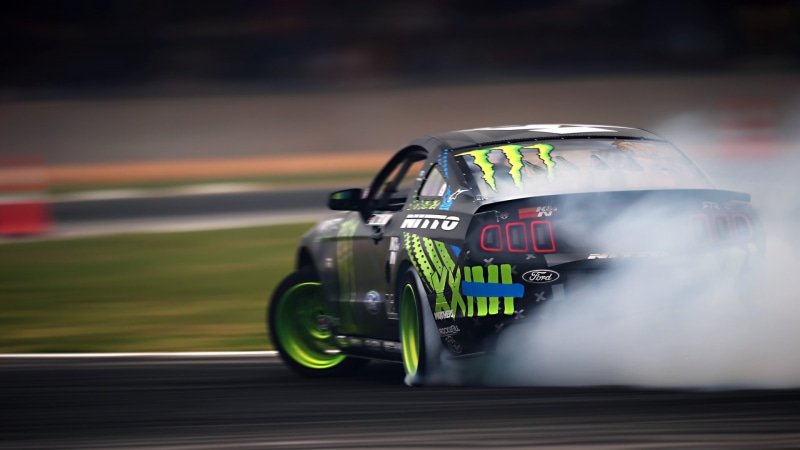 Motion, Smoke, Mustang, Sportcar, Vaughn Gittin Jr, Competition, 1080P, Black, Ford, Green, RTR, Formula Drift, Team, Monster Energy