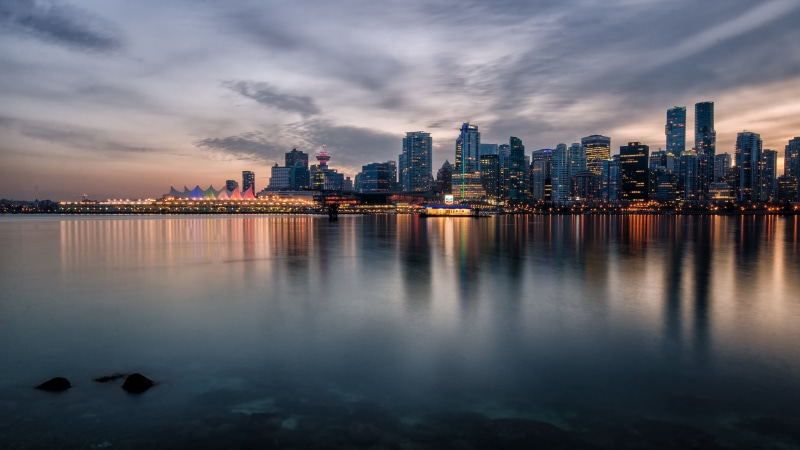 skyscraper, architecture, D7000, Wide Angle, urban Skyline, 4K, Port, City Lights, Colour, Shoreline, downtown District, stratus clouds, Scenic, Reflections