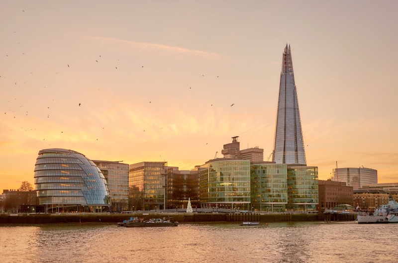 building Exterior, british, discs, tall - high, the shard, home, cityscape, gulls, office Building, harbor promenade, residence, london, uk, modern art