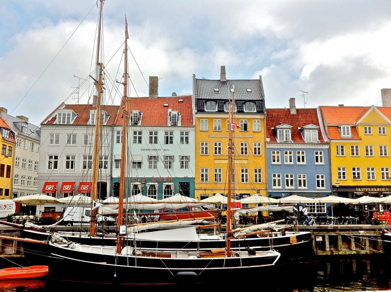 built Structure, sailboat, capital, colorful, wooden post, facade, waterfront, travel Destinations, no people, Copenhagen, scandinavia, travel, sightseeing