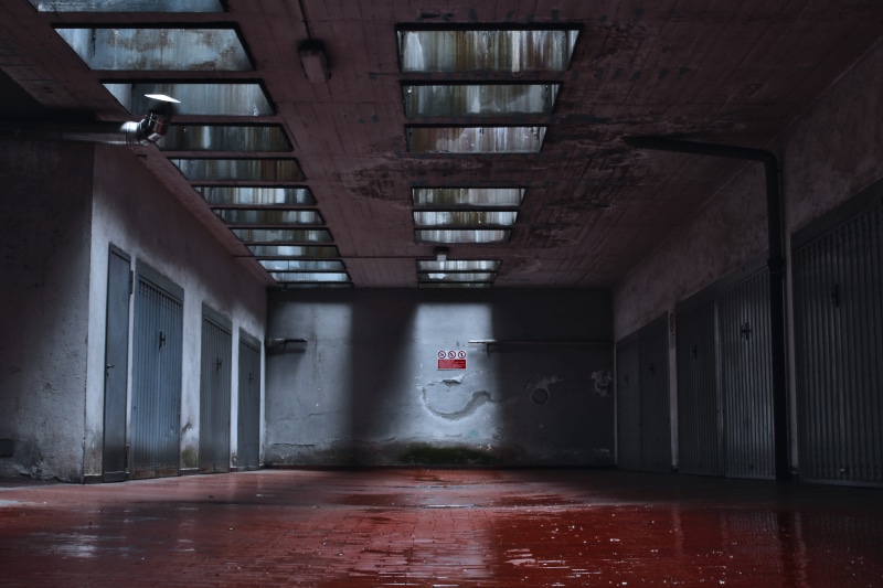 wall - building feature, building, perspective, indoors, entrance, lightroom, architecture, decadence, reflection, dark, empty, box, sparkle, parking, 4K