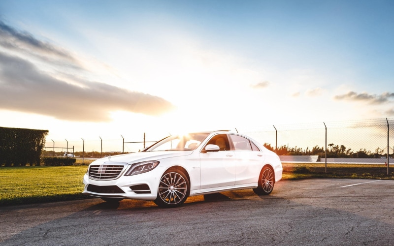 1080P, amg, sedan, Sunset, mercedes, s, Car, White, Benz