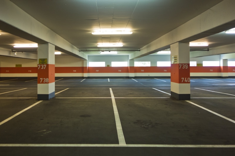 illuminated, orange, no people, sign, road, park level, communication, alternate space, flat, symbol, 4K, architecture, absence, multi storey car park