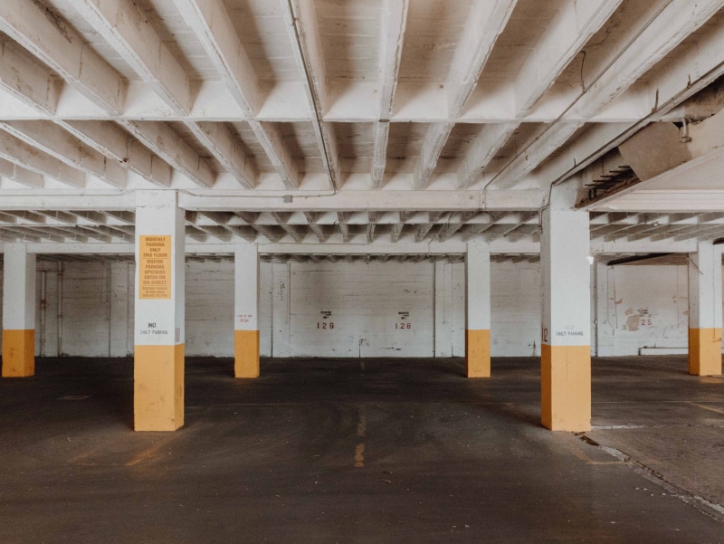 underground, direction, brown, transportation, garage, empty, parking lot, concrete, architecture, industry, column, absence, day, ceiling, the way forward