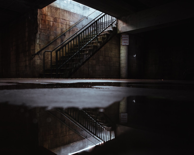 train, building, nature, absence, rain, steps and staircases, dark, shadow, connection, terminal, raining, vehicle, 4K, night, crypt, concrete, bridge