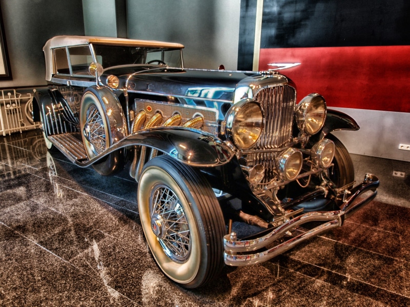 old-fashioned, brass, duesenberg, chrome, seat, auto, outdoors, architecture, antique, nostalgia, crockery, metal, black, day, car, mode of Transport, automobile