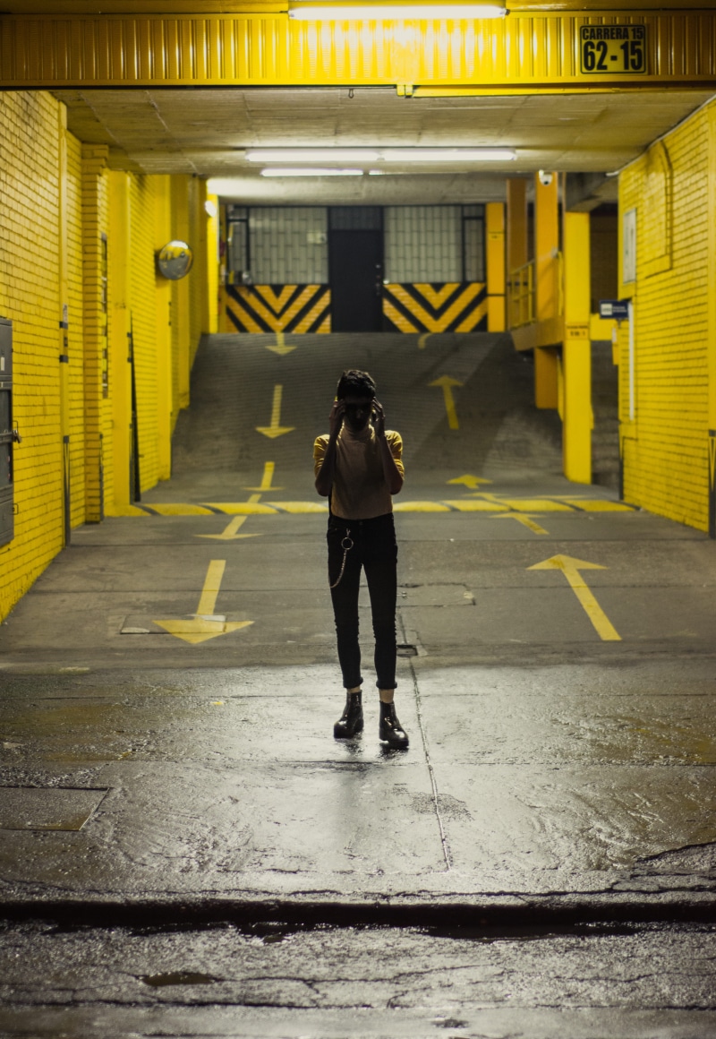 wet, direction, middle, ceiling, the way forward, road, real people, casual clothing, underground walkway, glow, built structure, one person, underpass