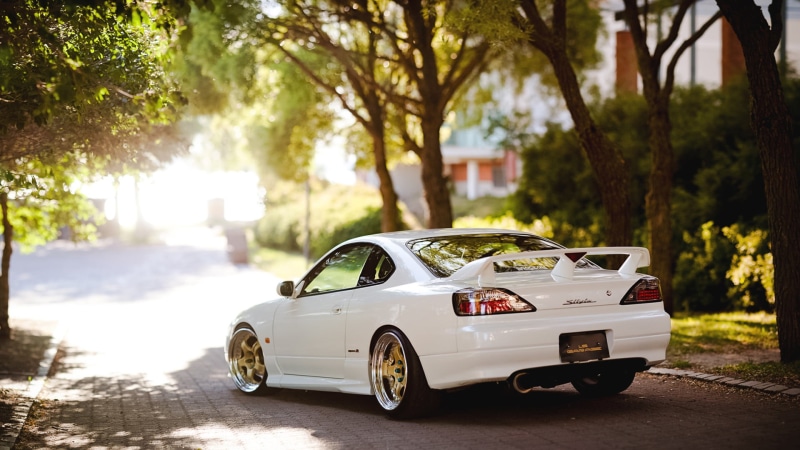 city, S15, sedan, nature, engine, car, parking Lot, wheel, architecture, focus on foreground, 1080P, street, light, Nissan, urban Scene, mode of Transport