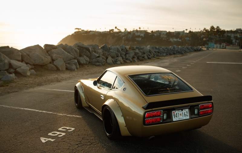 rocks, parking lot, Nissan, car, Oldtimer, Nissan S30, 1080P, Nissan Fairlady Z, sports car, parking, classic car, Tuner Car, vehicle, oldtimers, tuning