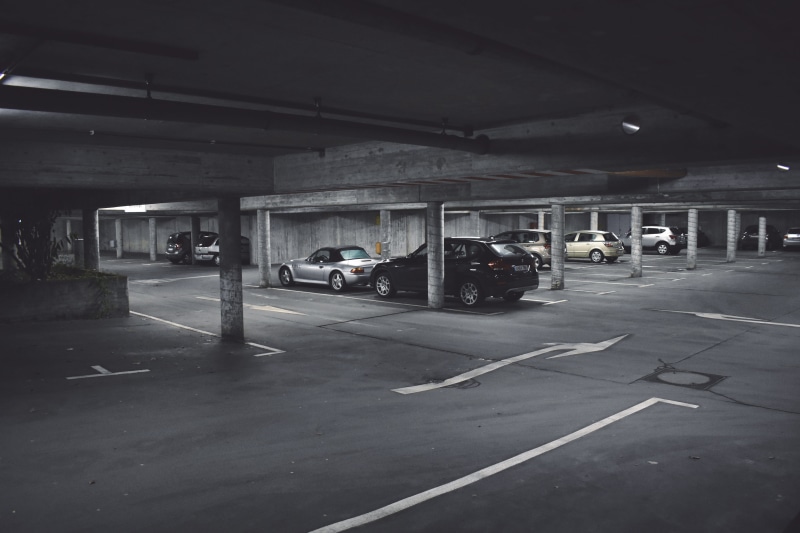 no people, architectural column, 5K, cars, underground, photography, car, land vehicle, architecture, marking, sign, road marking, transportation, mode of transportation
