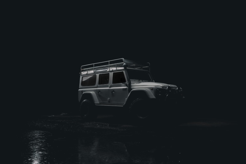 no people, wheel, truck, car, 4K, vegetation, copy space, light - natural phenomenon, suv, travel, dark, long exposure, nighttime, road, studio shot, grey