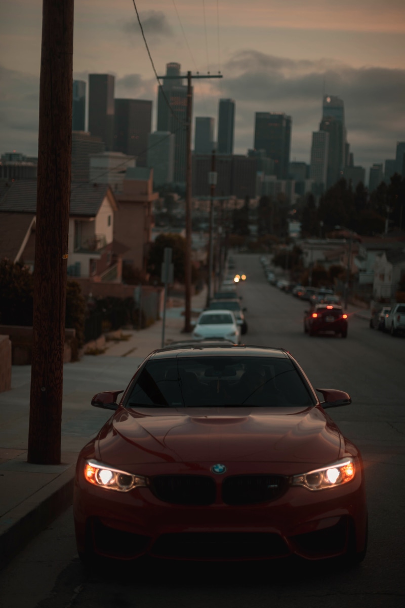 los angeles, mode of transportation, building, cityscape, road, vehicle, skyscraper, traffic, building exterior, outdoors, city street, urban, no people