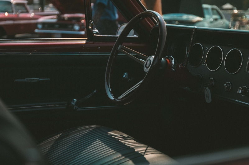 vehicle Interior, car, restoration, close-up, 5K, luxury, outdoors, vehicle, transportation, #oldschool, retro Styled, mode of Transport, photo, sunlight