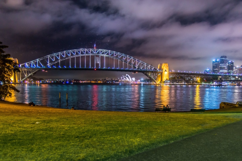 Australia, river, architecture, dusk, sea  water, bridge, night, time, night time, cityscape, a65, Sydney  Harbour  Bridge, city  opera  house, city view