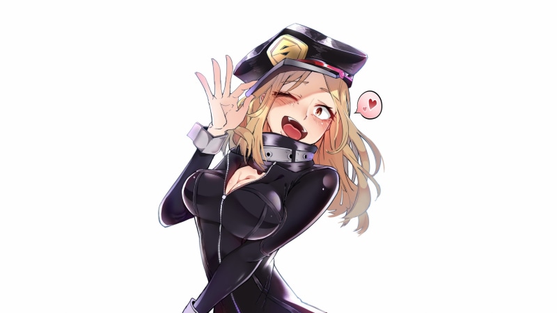 2K, Utsushimi Camie, open mouth, blushing, white background, blonde, Kidmukuro, Boku no Hero Academia, simple background, Heart (Design), anime girls