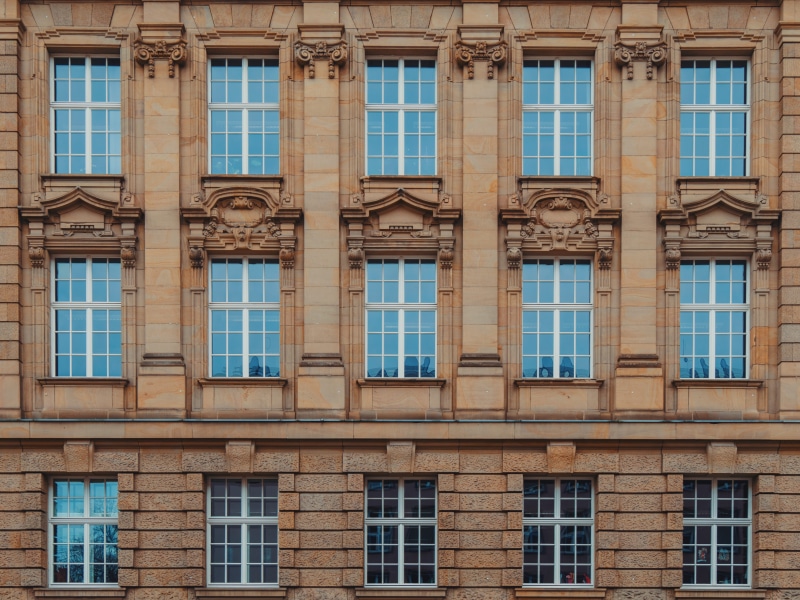 side by side, window, architecture, design, in a row, brown, backgrounds, built structure, low angle view, city, outdoors, house, 5K, building, day, glass - material
