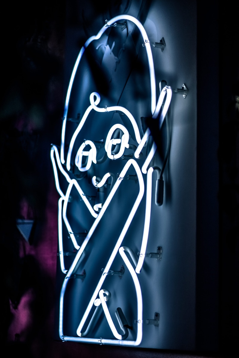 representation, lighting equipment, black background, woman, activity, female, girl, urban, background, neon, signage, 5K, white, text, 2018, hipster
