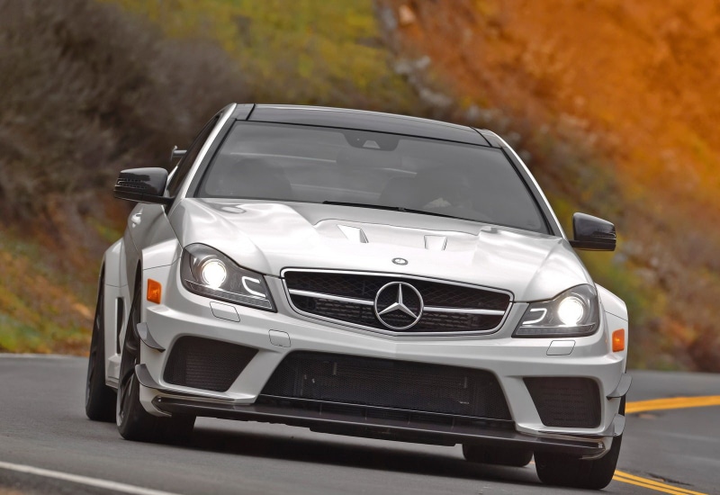 road, street, car, headlight, nature, day, series, c63, city, coupe, close-up, motor vehicle, 720P, mode of transportation, mercedes-benz, stationary