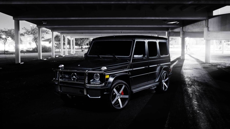 ceiling, wheel, road, travel, mercedes, no people, bridge, bridge - man made structure, mode of transportation, indoors, architectural column, suv, gelandewagen