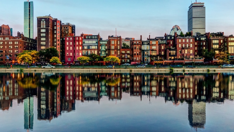 water, day, no people, USA, building, Boston, residential district, architecture, reflection, trees, outdoors, cityscape, city, built structure, 1080P